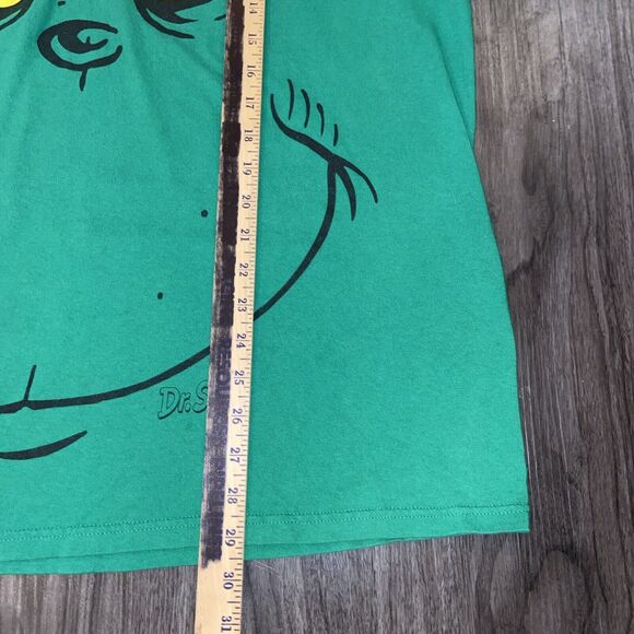 The Grinch T Shirt Mens XL Green Dr Seuss Book Film Movie Cartoon Big Face - Picture 5 of 8